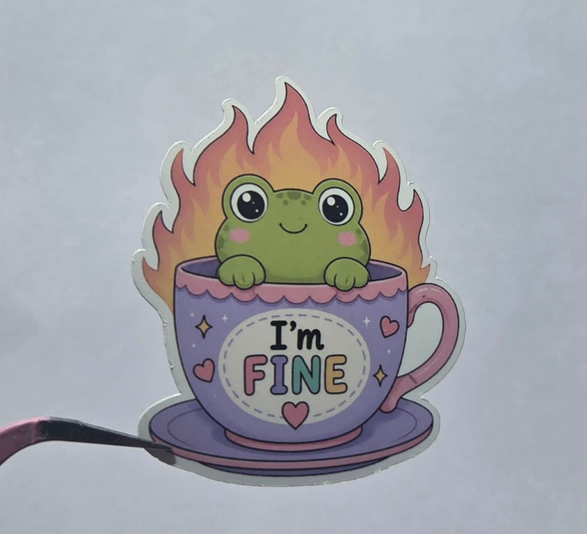 Overwhelmed Frog Sticker
