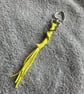 Yellow Suede Keyring with Heart-shaped Carabiner clasp