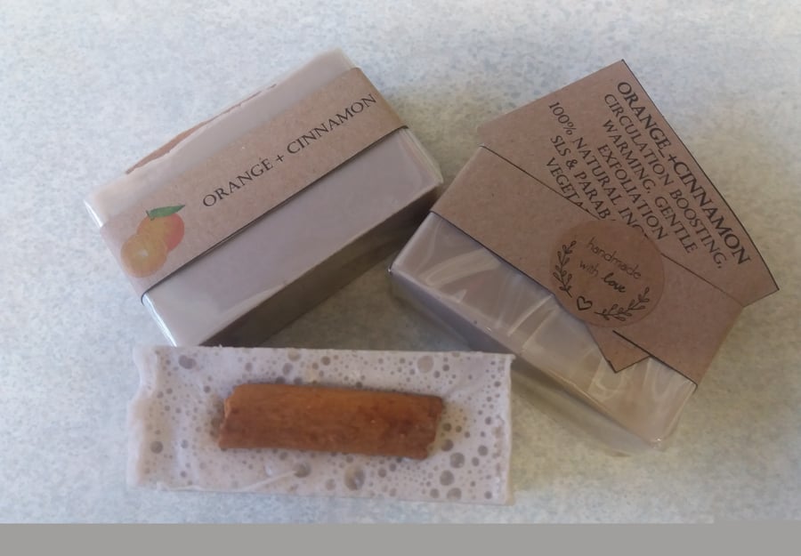 Orange and cinnamon homemade soap