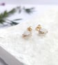 MOONSTONE Stud Earrings in Sterling Silver or 14K Gold Filled June Birthstone 