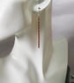 Earrings, Sterling Silver & Copper Long Elegant Spiral Twist Droppers - Image 4