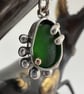 Sea Glass Splash - green sea glass set in sterling silver with a touch of gold - Image 3