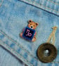 Capricorn Bear Pin, Handmade Tiny Star Sign Wooden Teddy Badge - Image 3