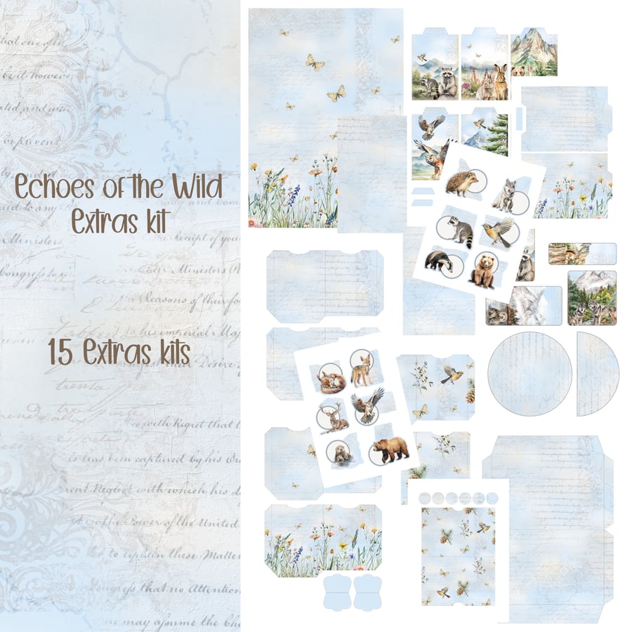 Echoes of the Wild Extras kit Scrapbooking, Ephemera, Journal, Digital Download