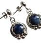 Sterling Silver Earrings with Natural Sapphire Rose Cut Gemstones Jewellery Gift - Image 5