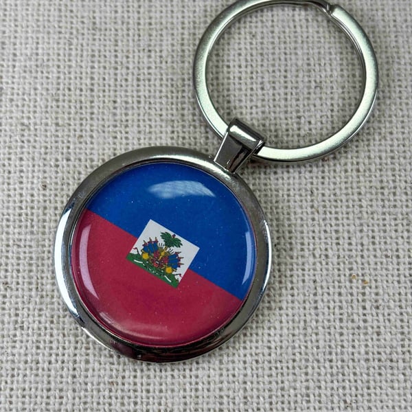 Haiti Flag Keyring