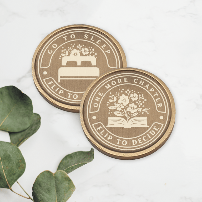 One More Chapter or Go to Sleep - Decision Coin: Flip to Decide, Book lover Gift