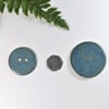 4.5cm  Big Handmade Ceramic Button - Bluey Green 