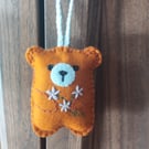 Hanging decoration bear wool felt 