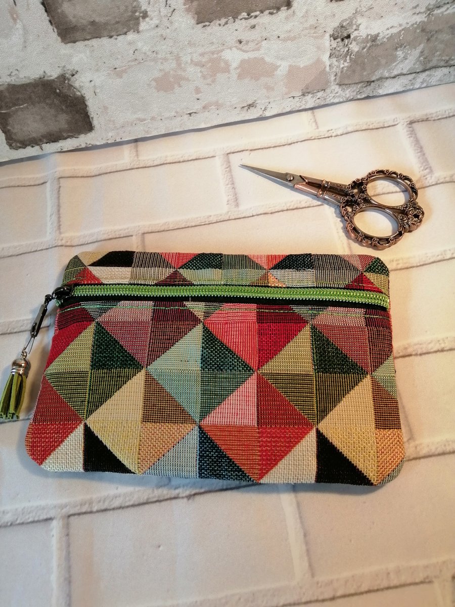 Geometric colourful Patterned Make up, Cosmetics bag