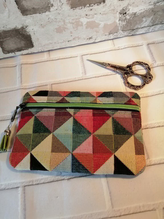 Geometric colourful Patterned Make up, Cosmetics bag