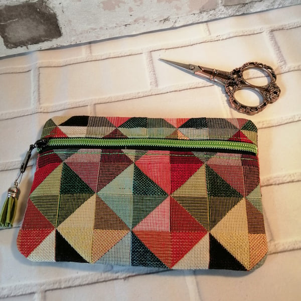 Geometric colourful Patterned Make up, Cosmetics bag