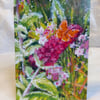 Butterfly bush - painted art greeting card