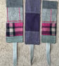 Tweed Bookmark, with cotton backing and ribbon , handcrafted. Save the Page . - Image 9