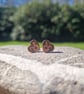 Taurus Copper and Sterling Silver Heart Earrings