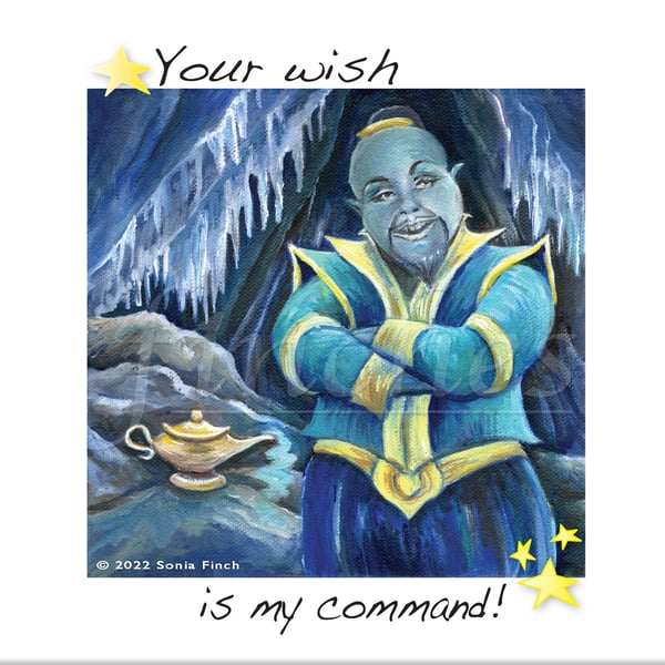 Your wish is my command! - Christmas Greeting or Thank you Card
