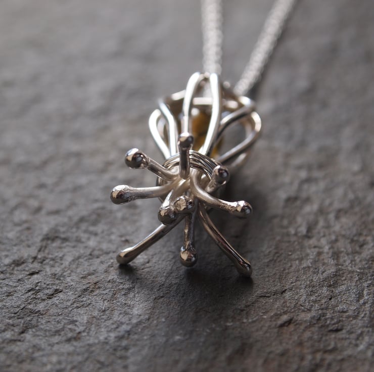 SALE ITEM Sterling Silver Pendant Cage &... Folksy