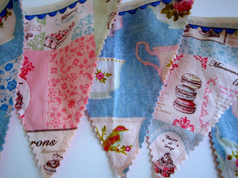  SALE Cotton Bunting -  shabby chic - kitchen - dining area - 
