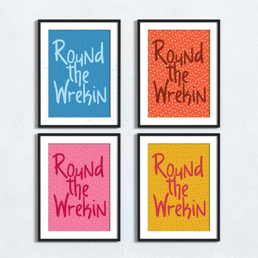 Brummie phrase print: Round the Wrekin