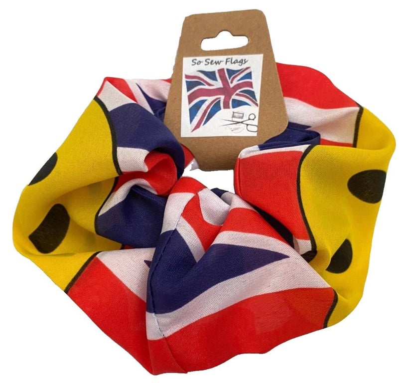 Union Jack Emoji Flag Hair Scrunchie Scrunchies Accessory Band Elastic