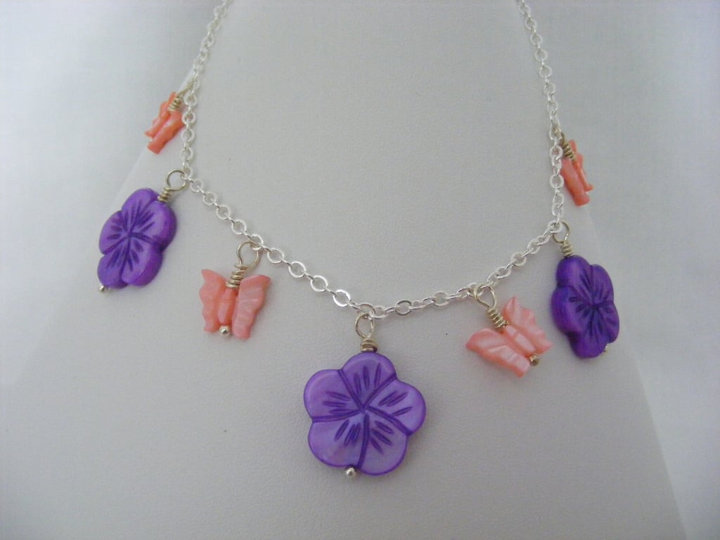 Purple Shell Flower Anklet