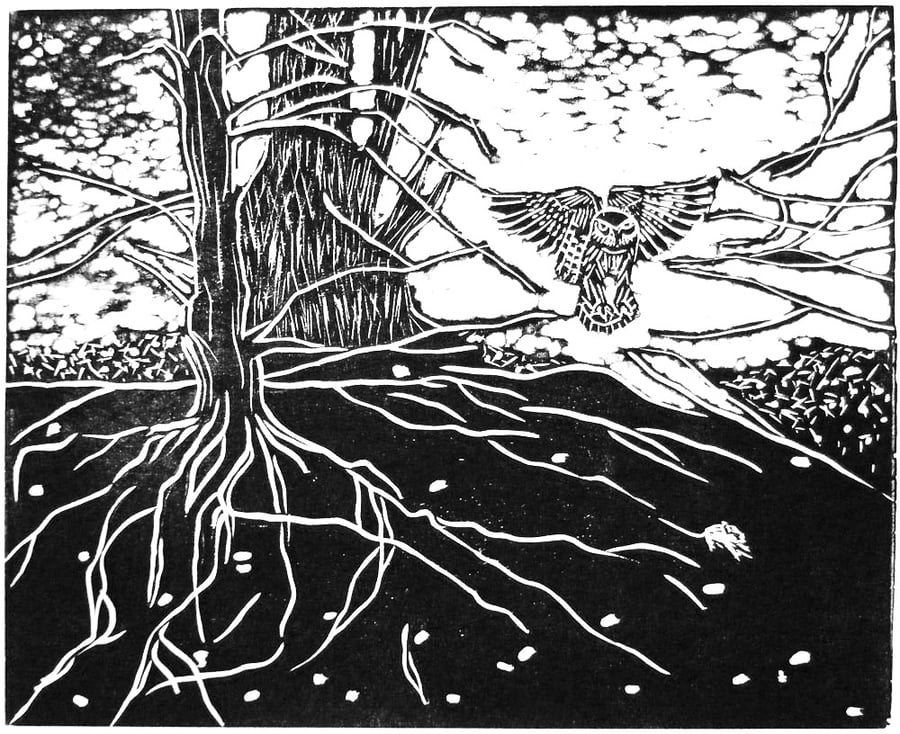 Nightfall - Limited Edition Woodcut Print - Original Art for Wildlife lovers