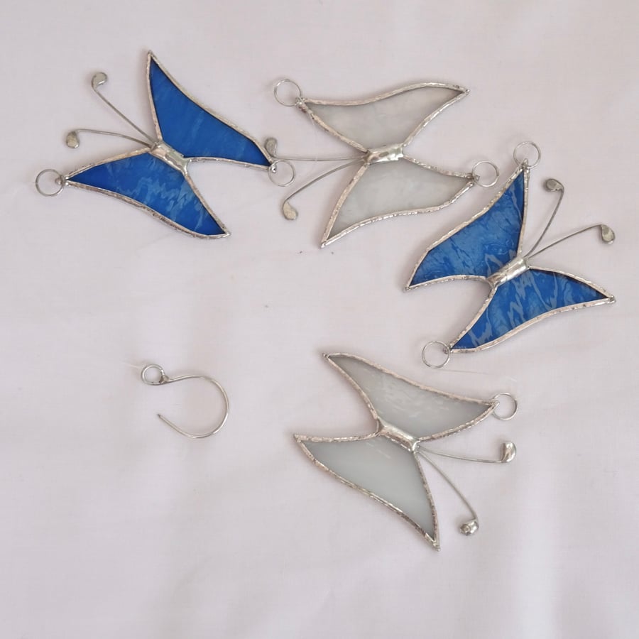 String of Butterflies - Turquoise and White