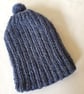 Large Tea Cosy, Brown Betty Compatible, Hand Knitted, Denim Blue - Image 5