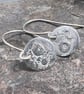 Eco Silver Textured Moon Dangle Earrings - Image 4
