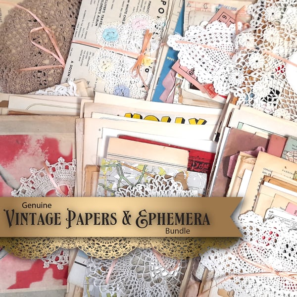 Old Vintage Papers and Ephemera Junk Journal Bundle