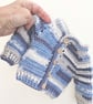 Newborn Crochet Baby Hat & Cardigan Set - Blue and Silver  - Image 6