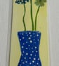 Handmade bookmark original floral artwork. Double sided