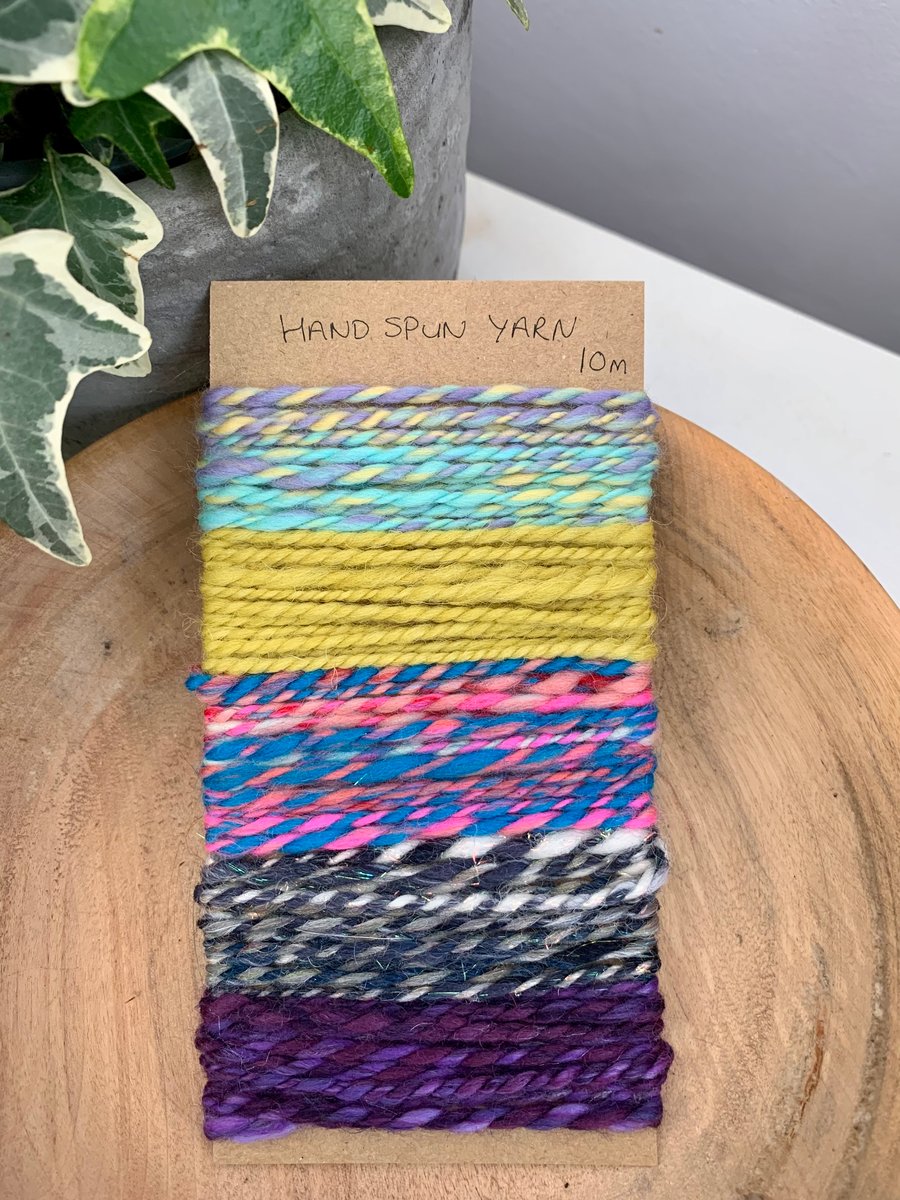 Hand spun yarn bundle, craft twine, 