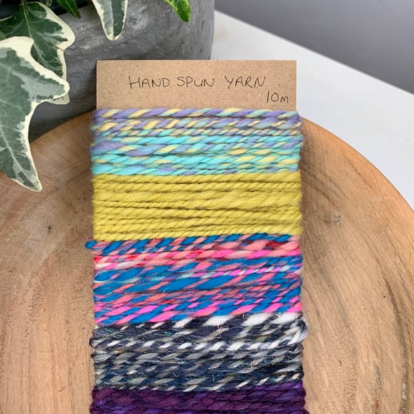 Hand spun yarn bundle, craft twine, 