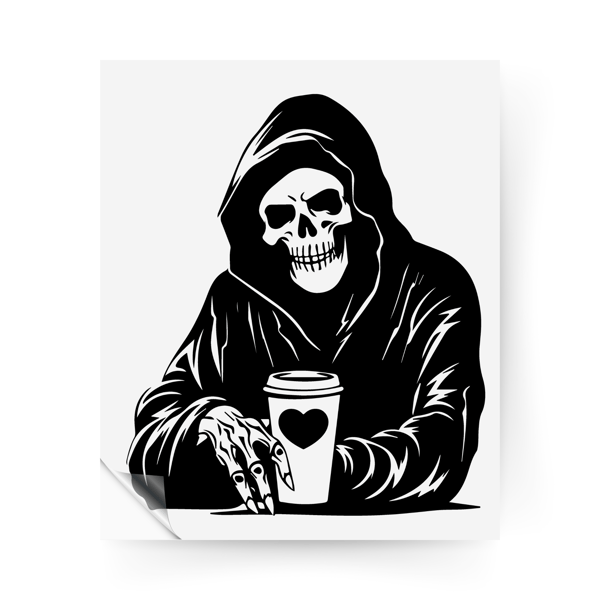 Skeleton Window Sticker 04: Halloween Window Decal, Spooky Season Skeleton Decor