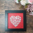 Framed Sea glass heart