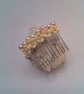 White Flower Hair Comb with Pale Pink Pearls, Beaded Hair Comb, Gift for Her - Image 8