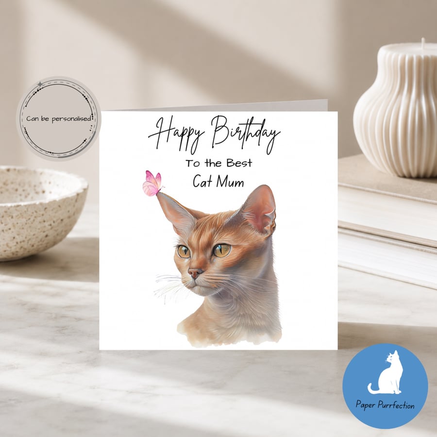 Happy Birthday Best Cat Mum Card 