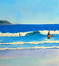 Original gouache painting Polzeath Beach, Cornwall 390 mm x 272 mm - Image 7