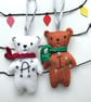 Christmas Bear Decoration with Hand Embroidered Personalisation- Made to Order - Image 8