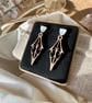 Enchanted Elven Filigree Walnut Wood Earrings - Image 5