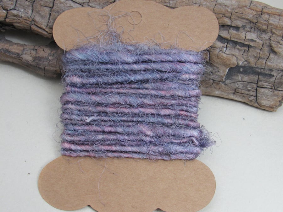 Naturally Dyed Cochineal Purple Pure Silk Sari Silk Yarn 