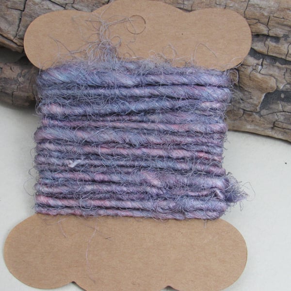 Naturally Dyed Cochineal Purple Pure Silk Sari Silk Yarn 