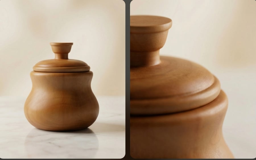 Small maple keepsake trinket pot