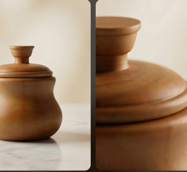 Small maple keepsake trinket pot