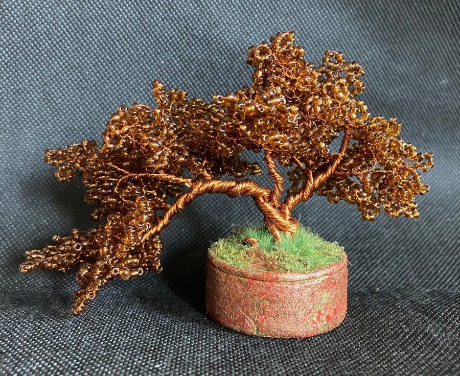 Beadwork copper wire tree 