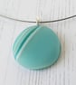 Round Glass Pebble Pendant and Choker - Image 1