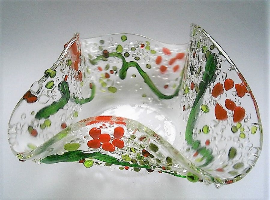 Fused glass decorative dish 
