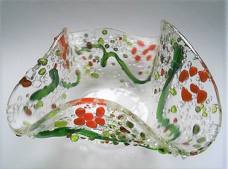 Fused glass decorative dish 