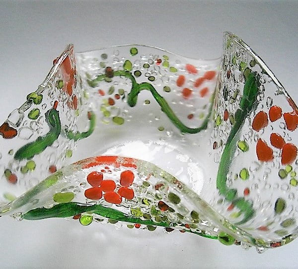 Fused glass decorative dish 